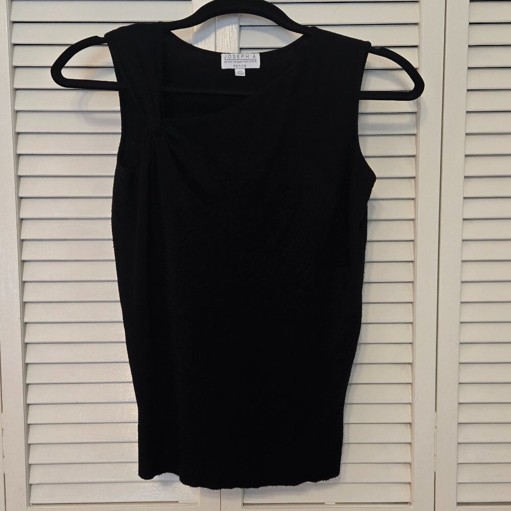 Joseph A Black Asymmetrical Sleeveless Top - Size PS